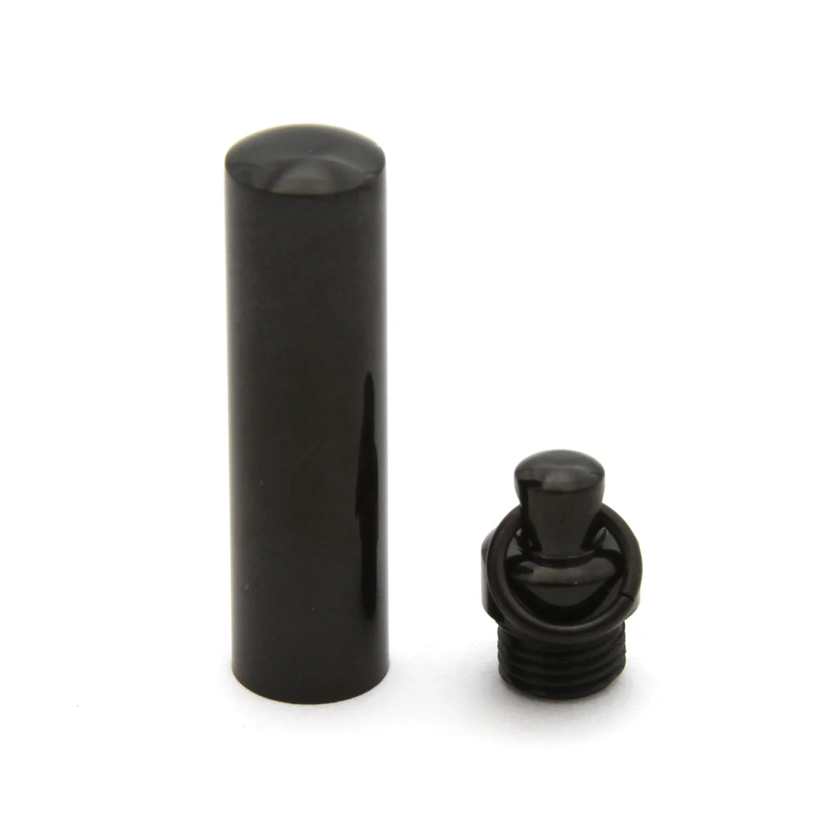 Dije Tipo Urna Cenizas Acero Negro Cilindro 3.8cmx8mm