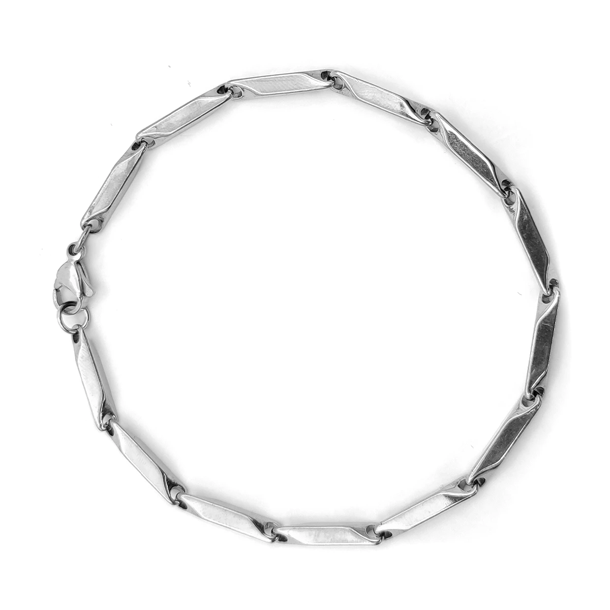 Pulsera Acero Inox Esclava Barra Pilares Elegante 3 mm