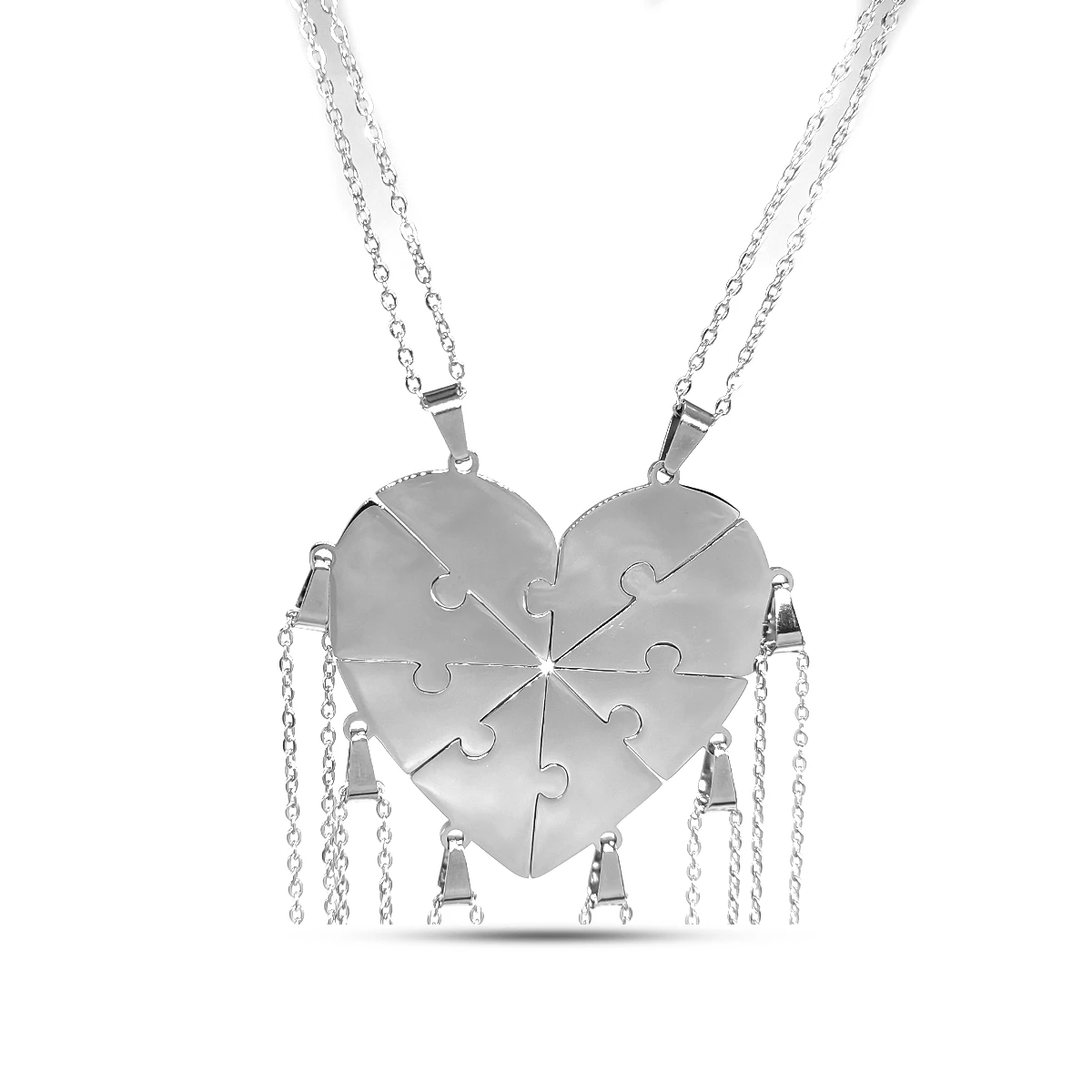 Collares Acero Corazón Partido Múltiples Piezas Amistad