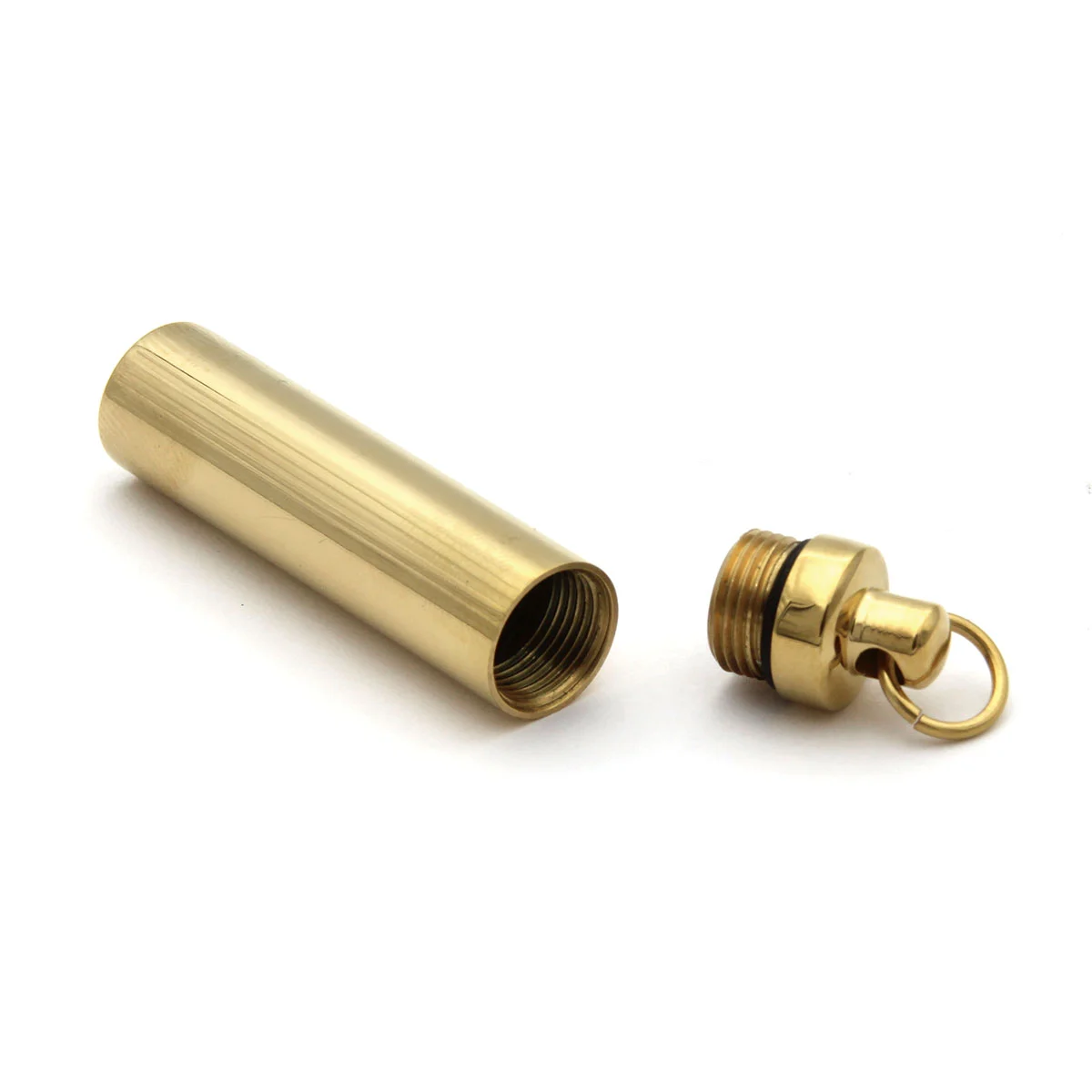Dije Tipo Urna Cenizas Acero Dorado Cilindro 4.5cmx10mm