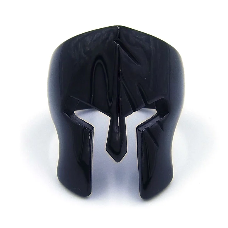 Anillo Acero Negro Gladiador Romano Muesca