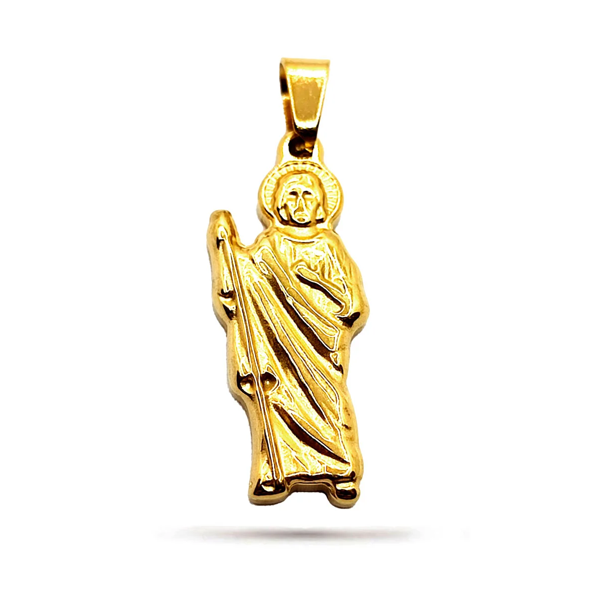 Dije Acero Dorado Religioso San Judas Tadeo 40Mm