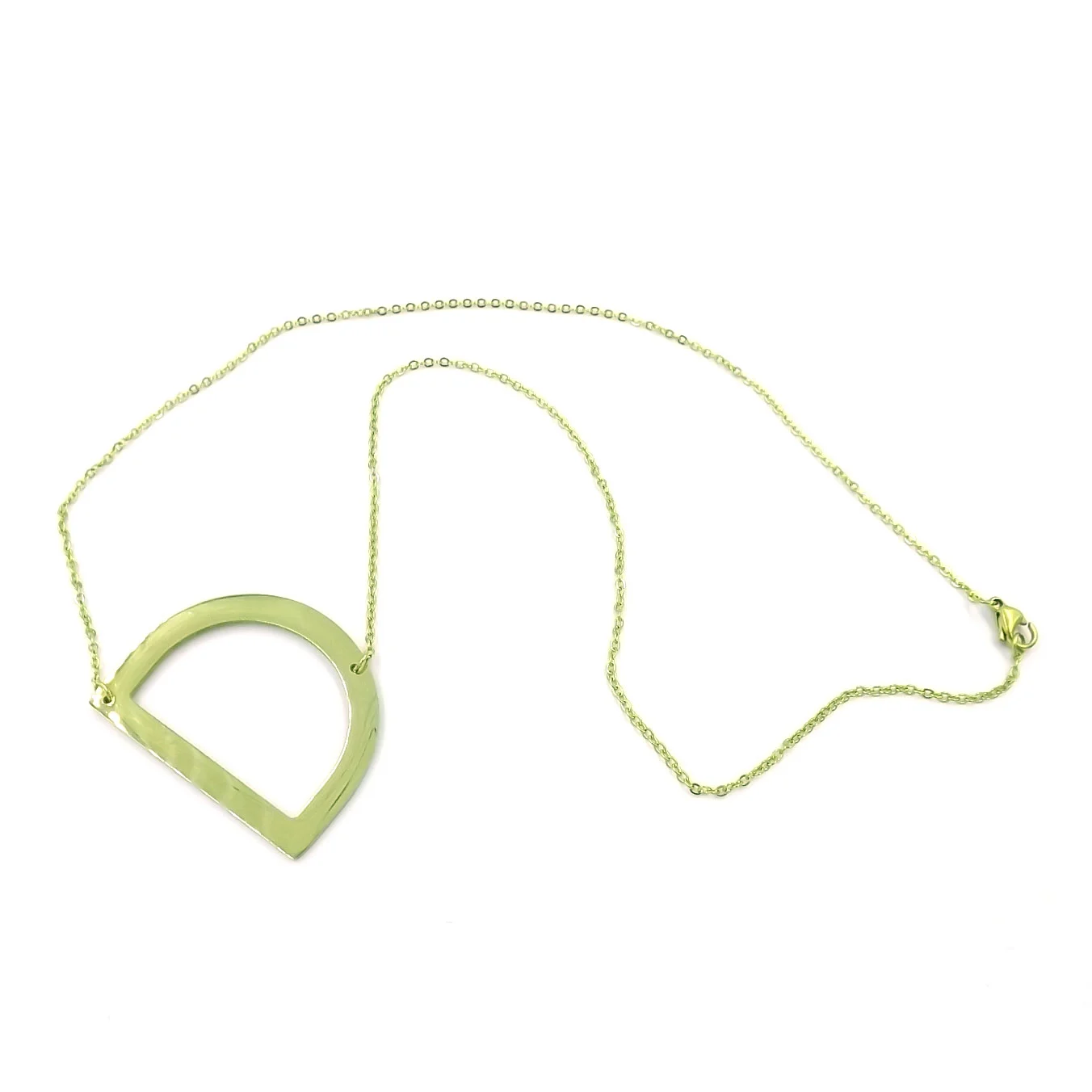 Collar Acero Inoxidable Dorado Letra D Gigante