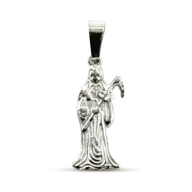 Dije Acero Inox Plateada Santa Santísima Muerte Mexicana