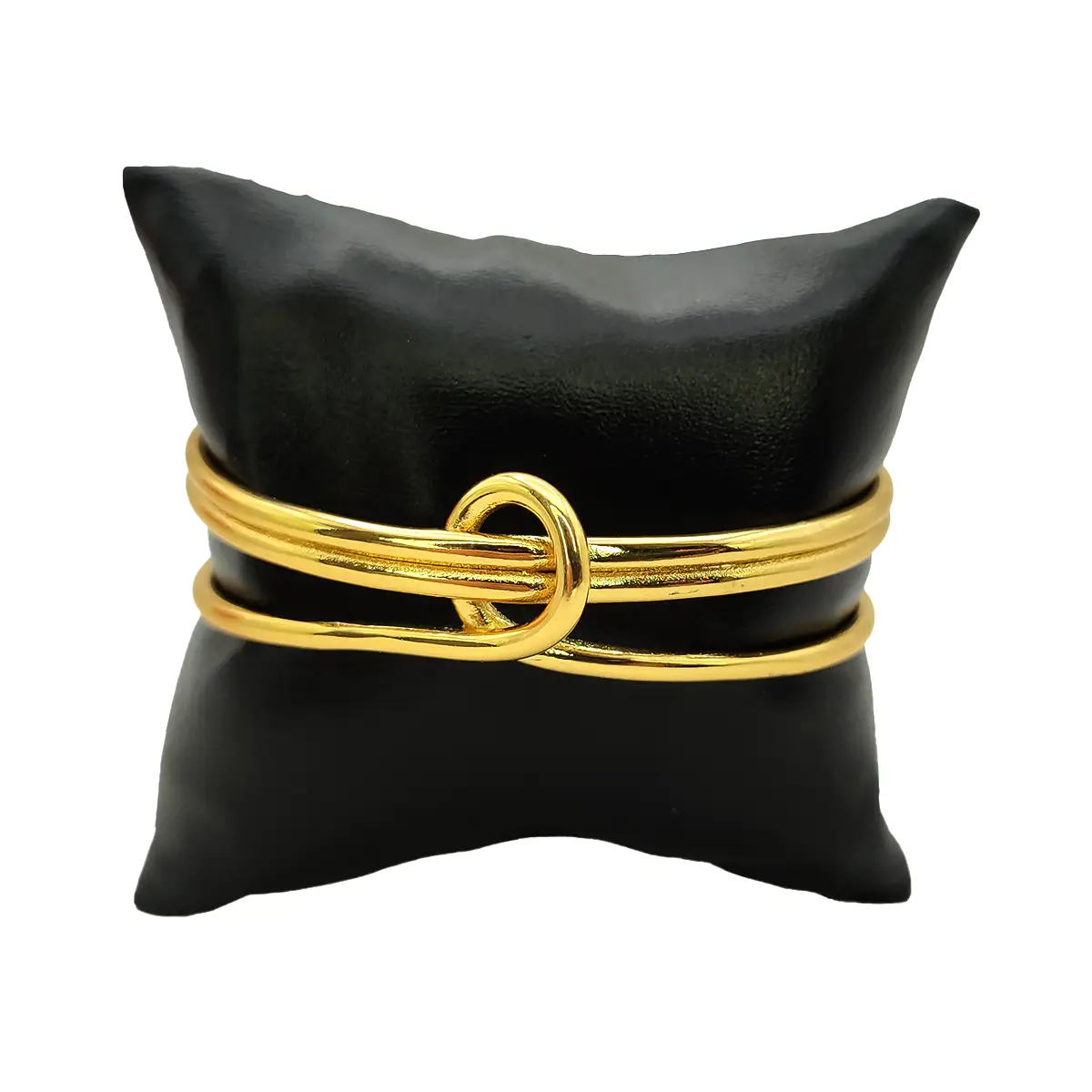 Pulsera Acero Dorado Brazalete Nudo Elegante Ajustable