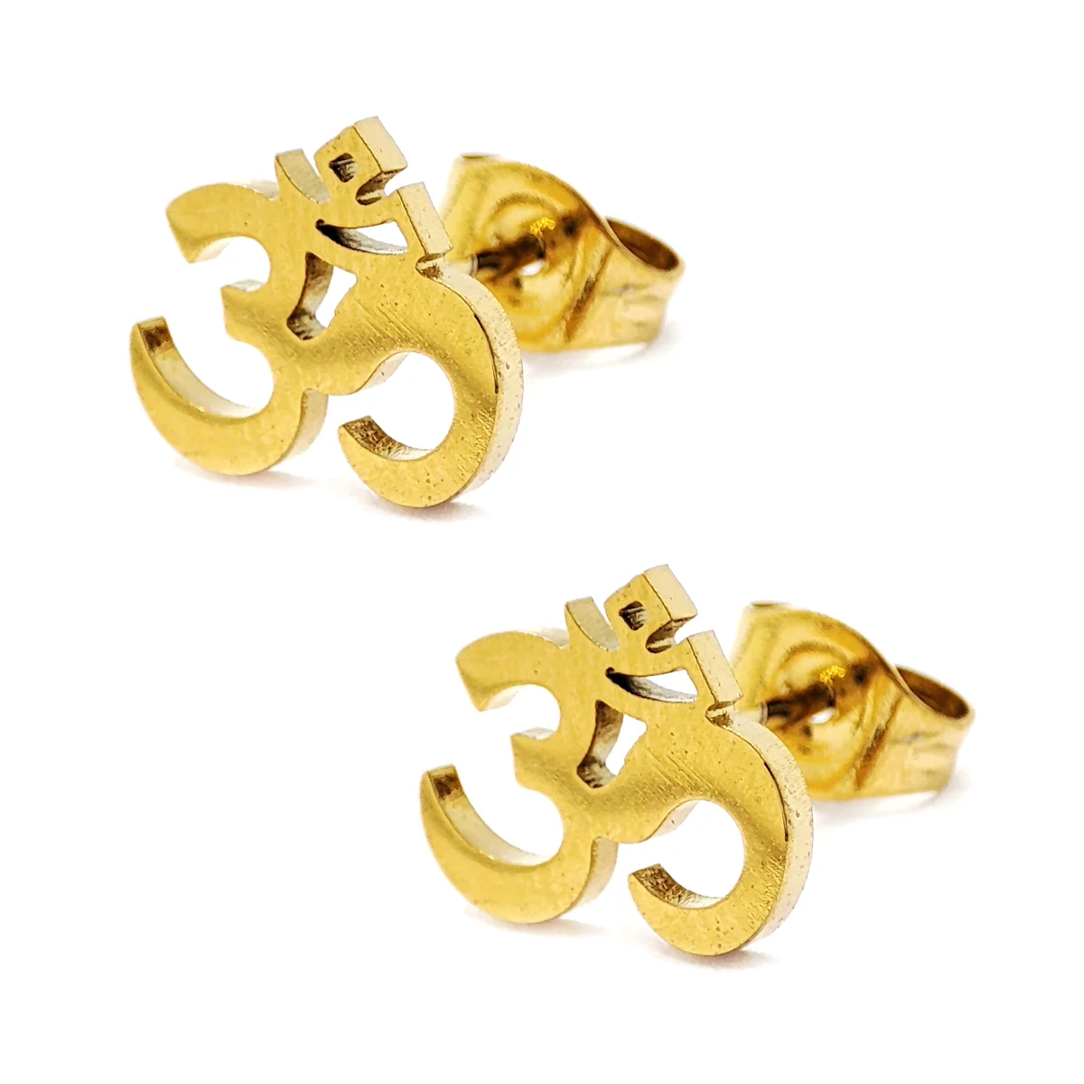 Set Joyeria Acero Inox Dorado Mantra Sagrado Om Yoga