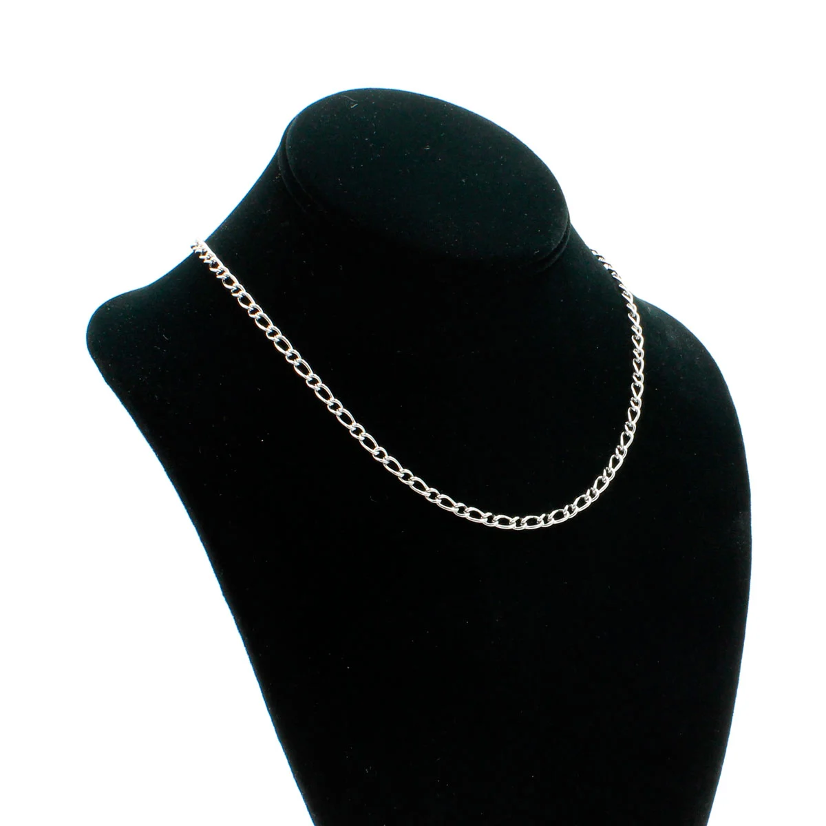 Cadena Acero Plateado Estilo Choker Eslabon Ovalado