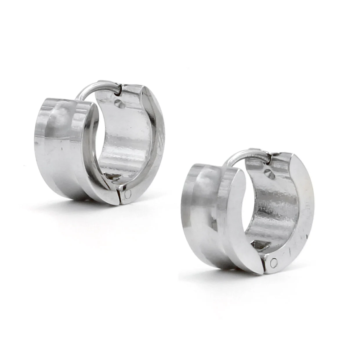 Aretes Tipo Huggies Acero Inox Plateado Arracadas Curvas