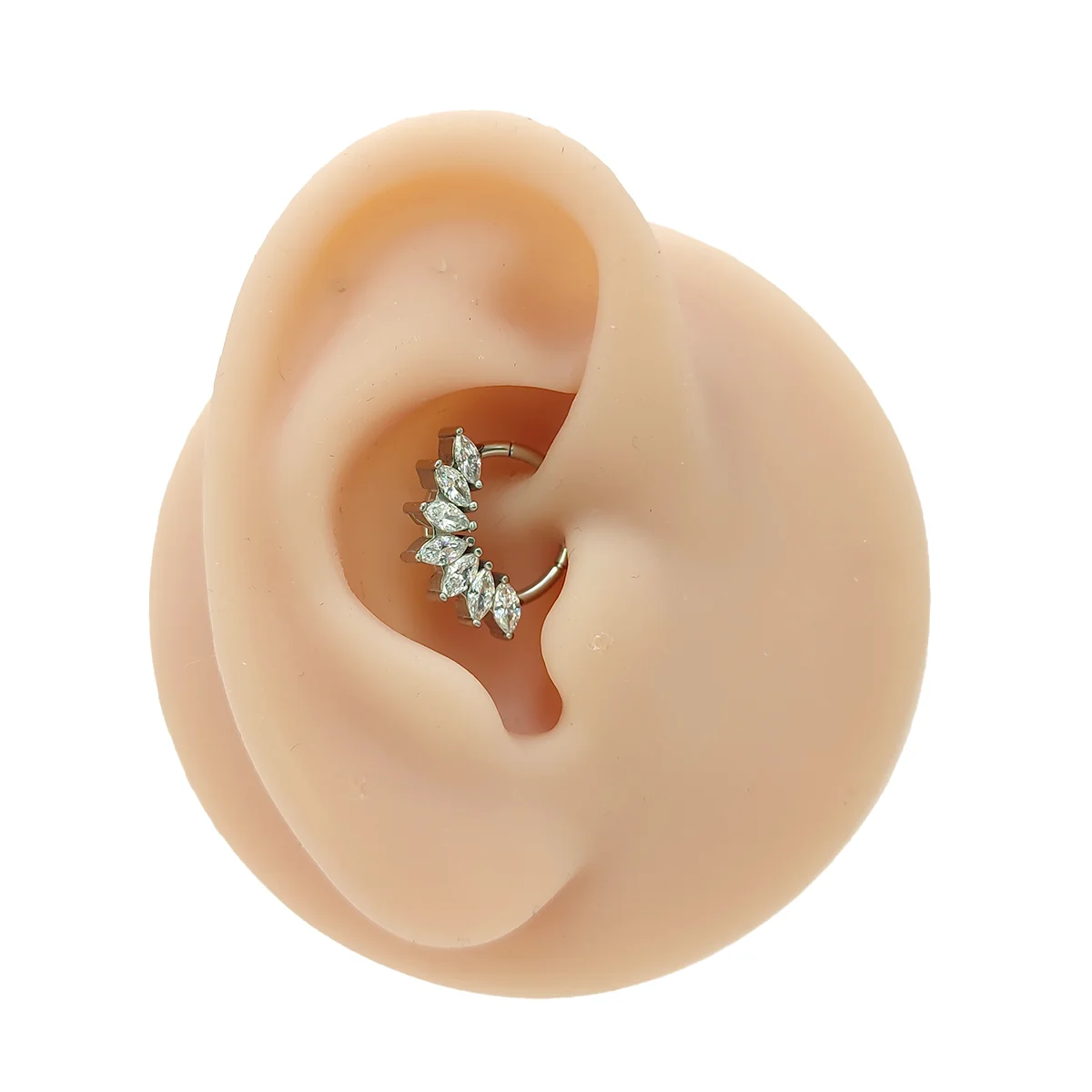 Piercing de Oreja Acero Aro Clicker Zirconia Marquesa