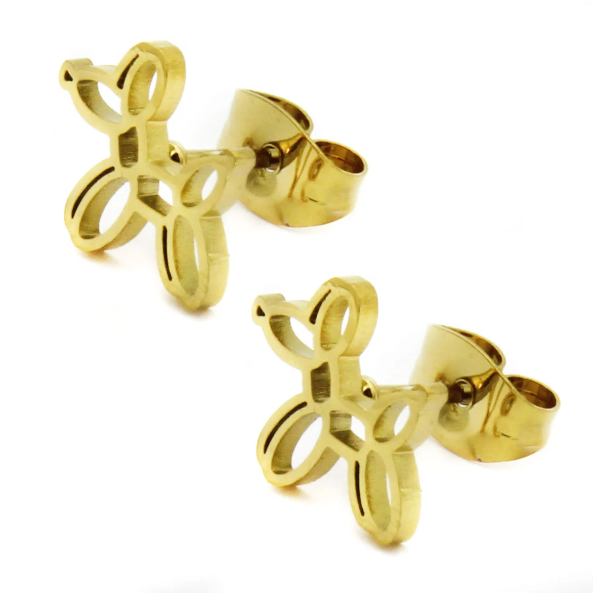 Set Joyeria Acero Inoxidable Dorado Perro Globoflexia