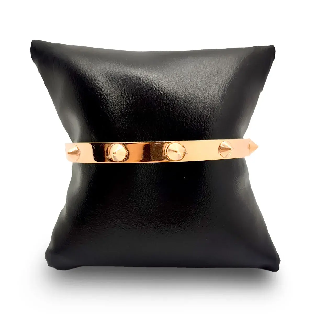 Pulsera Acero Cobre Brazalete Liso Picos Punk Rock