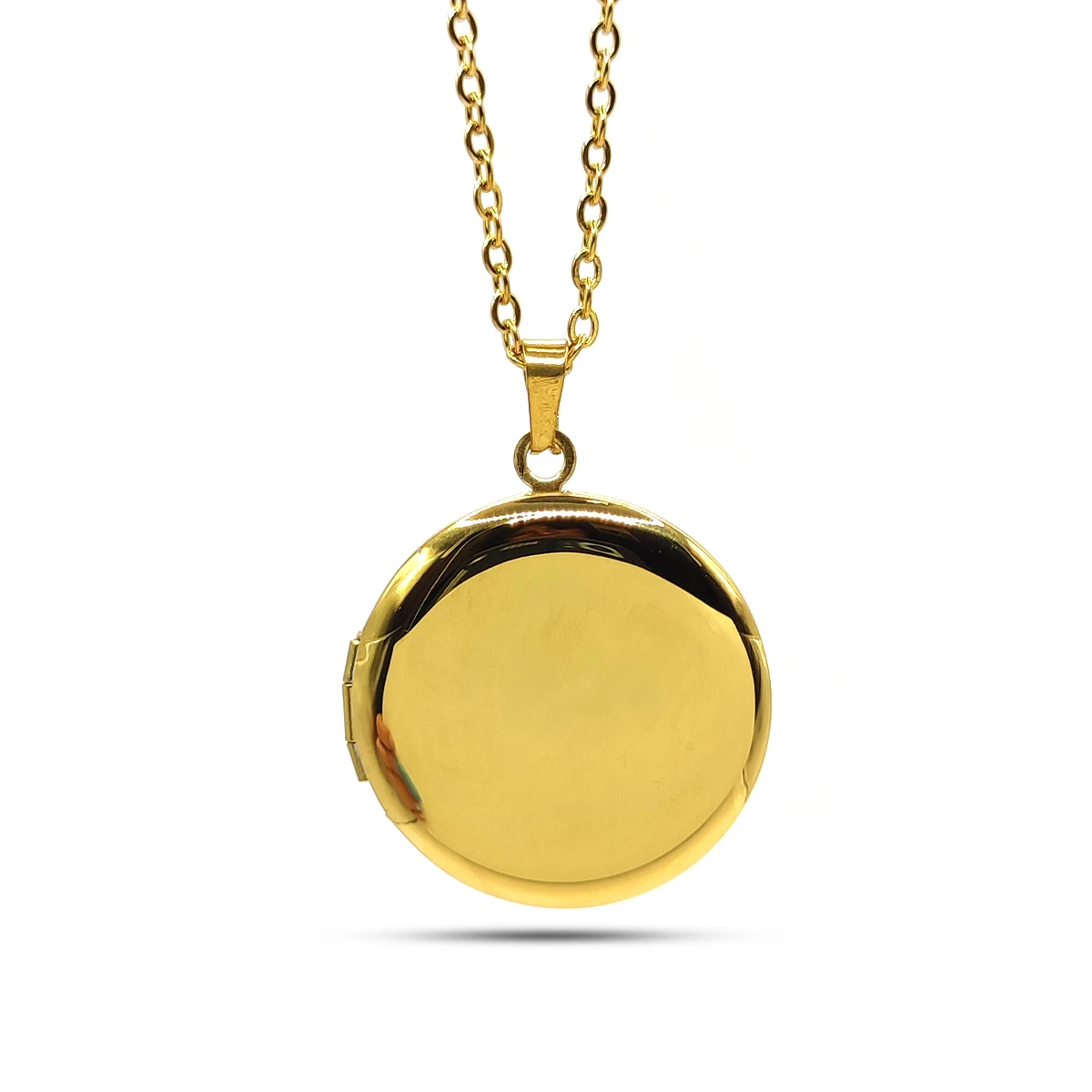 Collar Acero Inox Relicario Redondo Para Grabado 27 mm