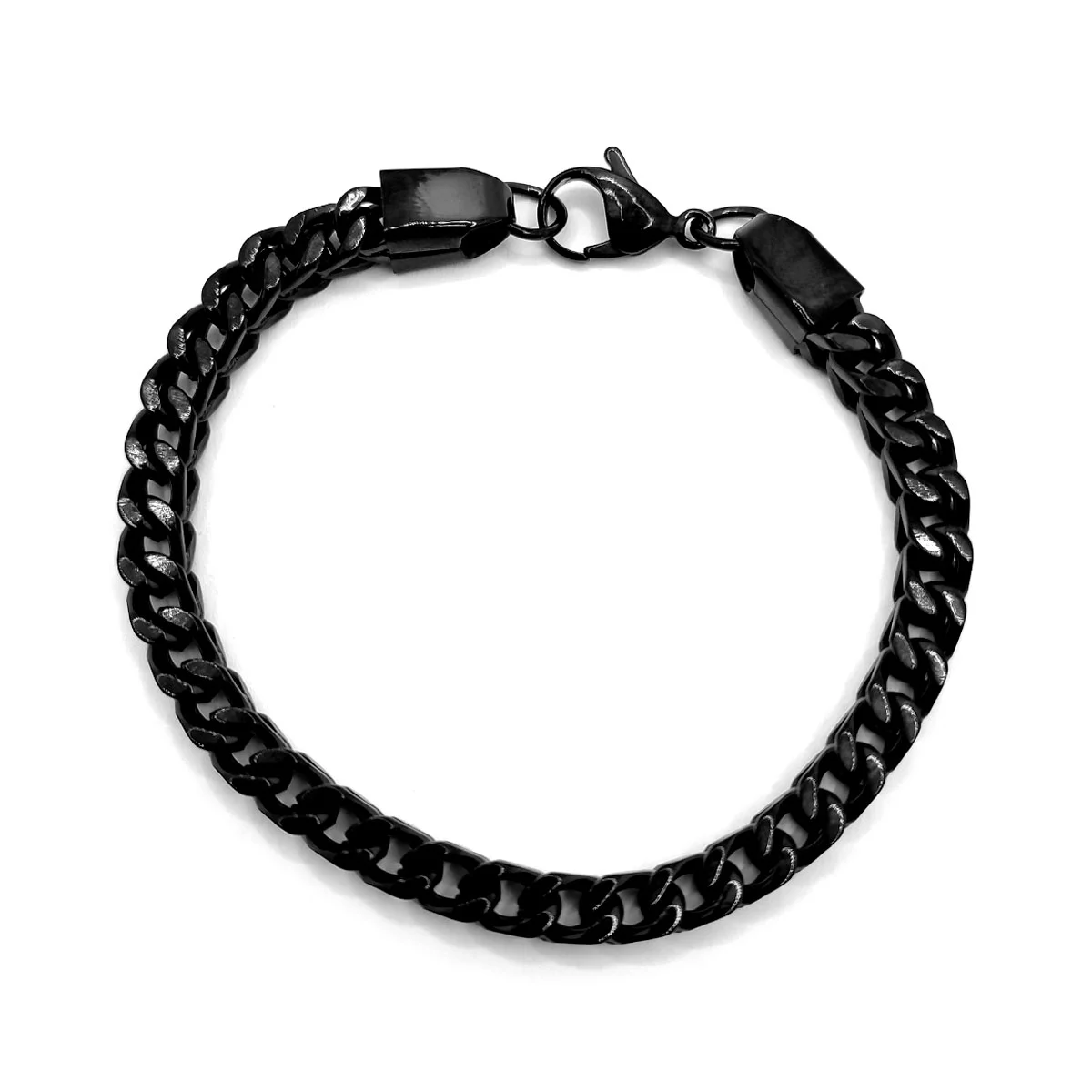 Pulsera Acero Negro Hombre Esclava Cubica Trenzada