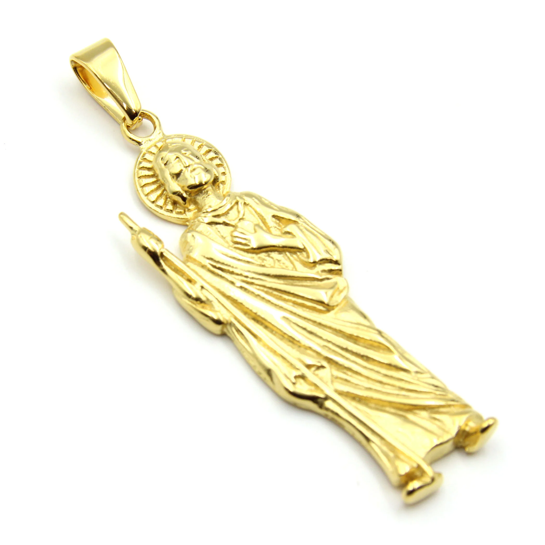 Dije Acero Inoxidable Dorado San Judas Religión 60 mm