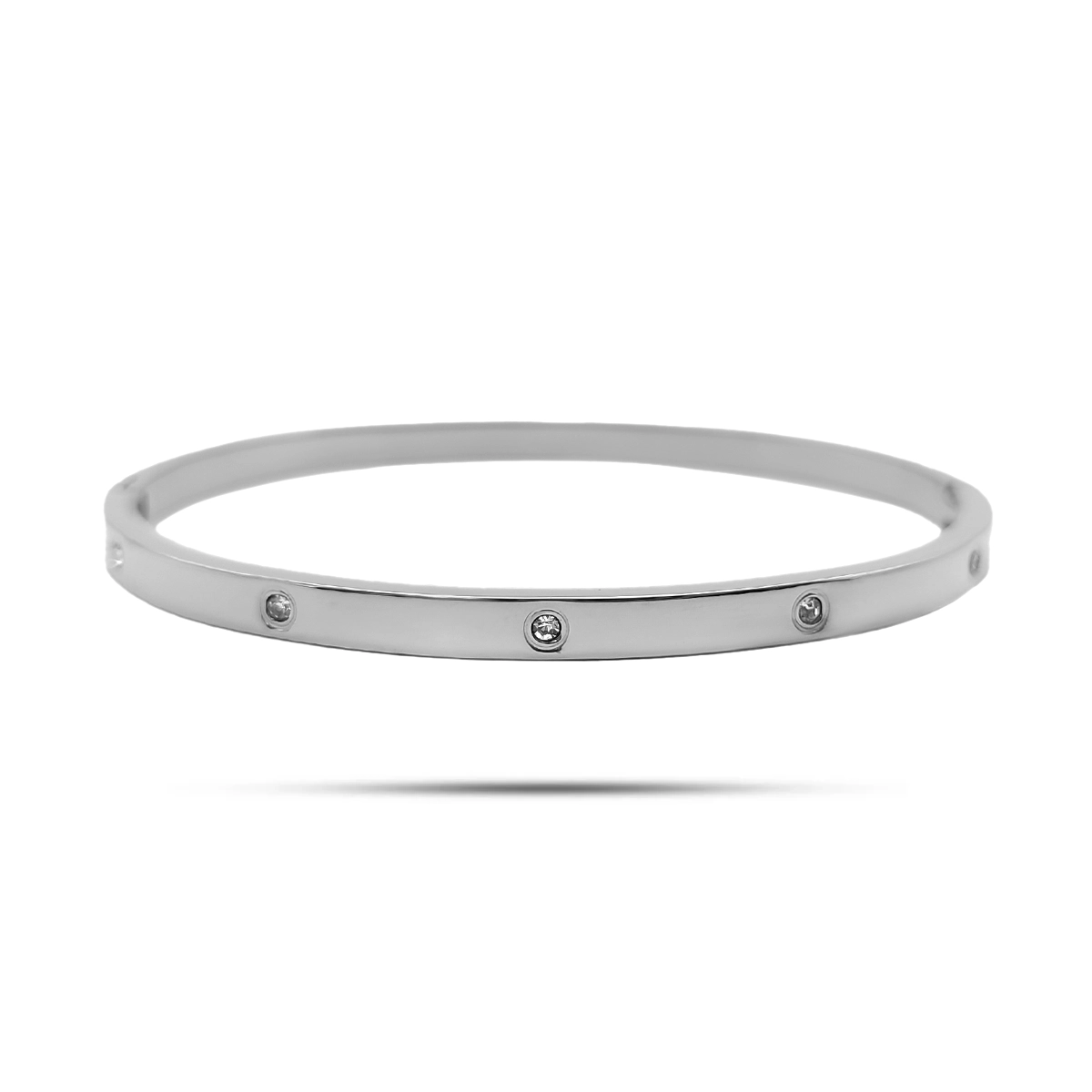 Pulsera Acero Dorado Brazalete Mini Cristales Circulares
