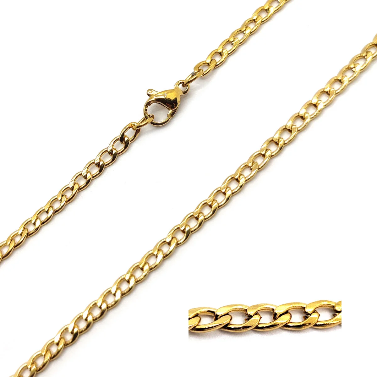 Cadena Acero Inoxidable Dorado Eslabon Barbado Pequeño