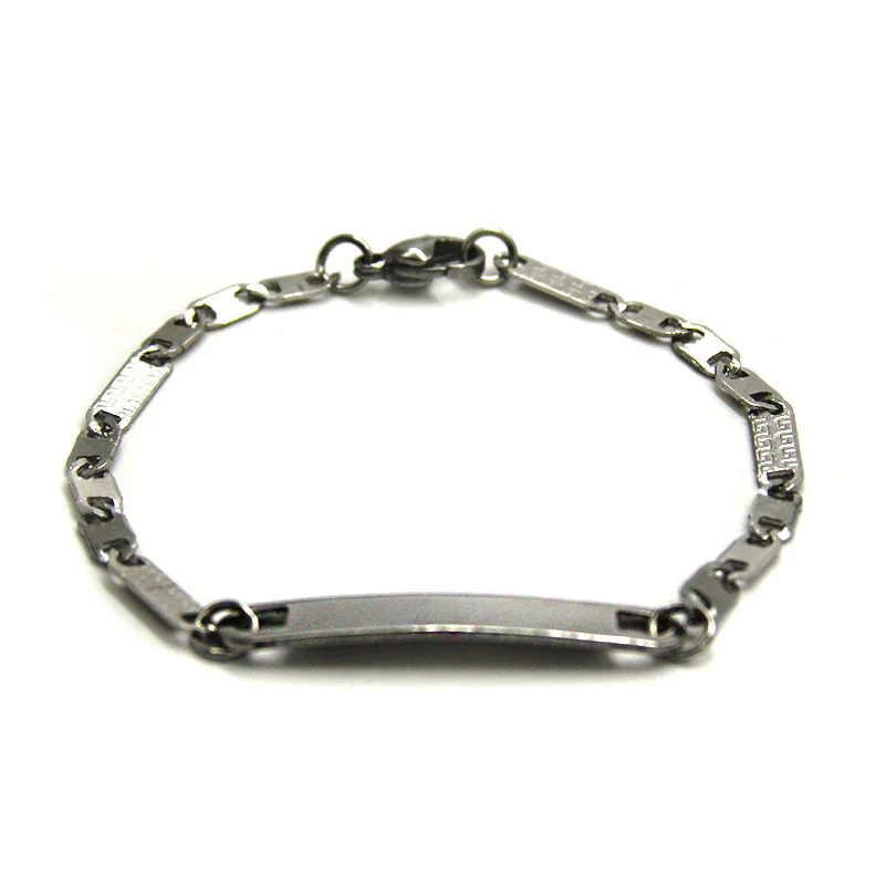 Pulsera Acero Inoxidable Esclava Niño Plateado Romana