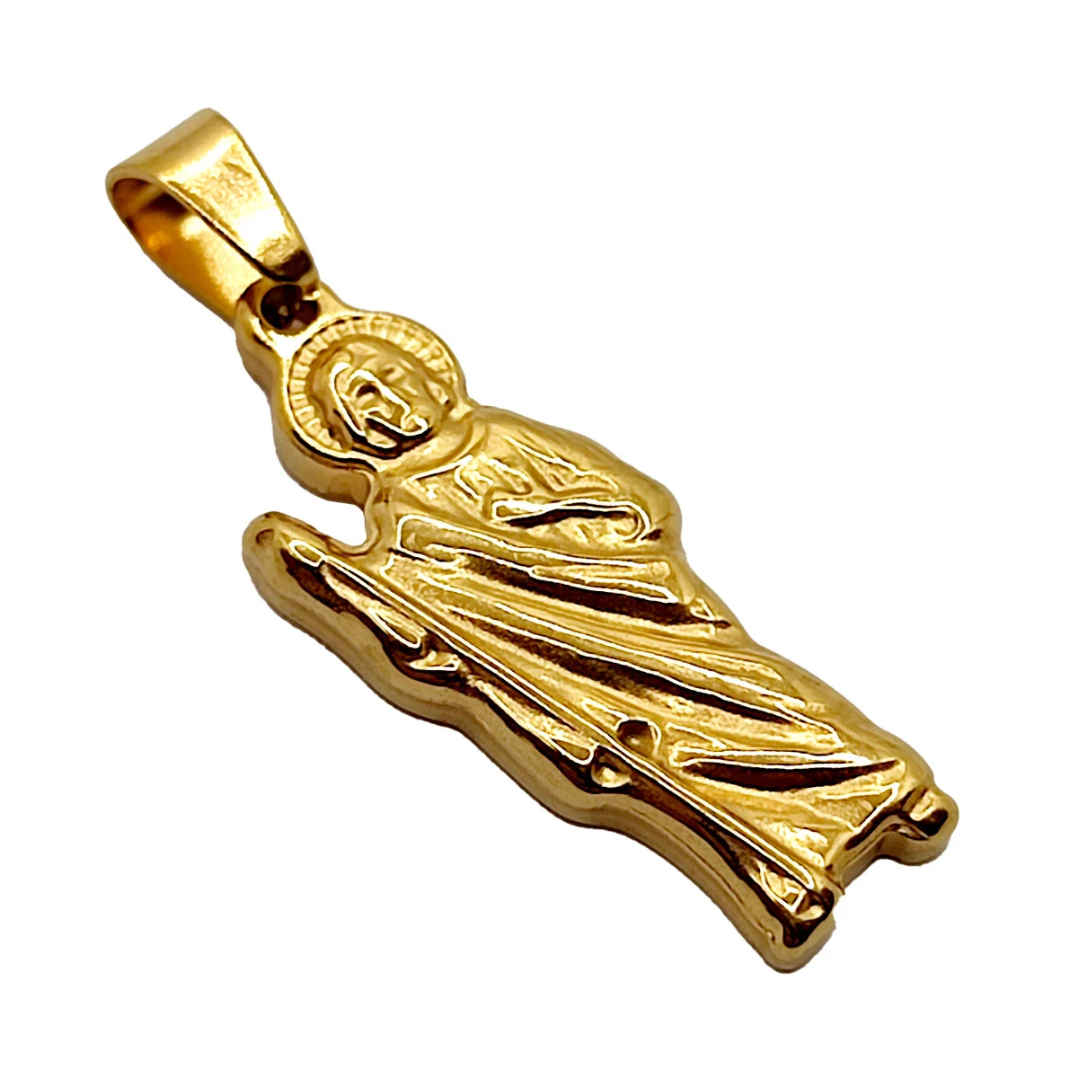 Dije Acero Dorado Religioso San Judas Tadeo 40Mm