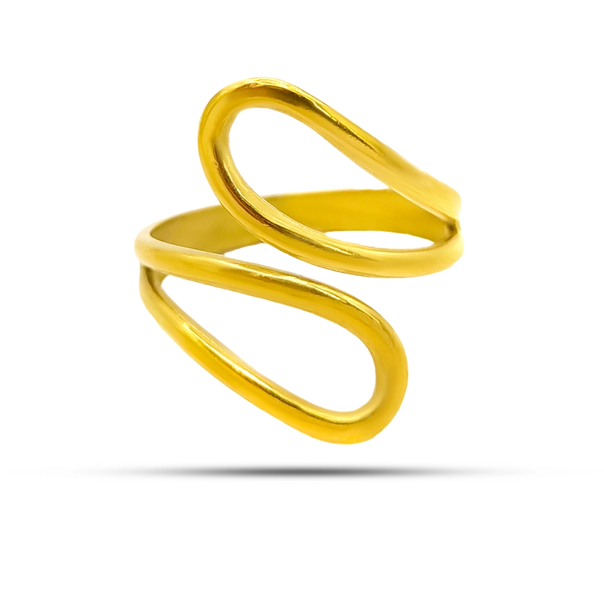 Anillo Acero Inox Gotas Huecas Delgadas Moda Ajustable