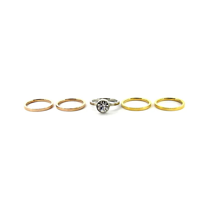 Anillo Acero Colores Mujer Triple Cocktail Elegante Lux