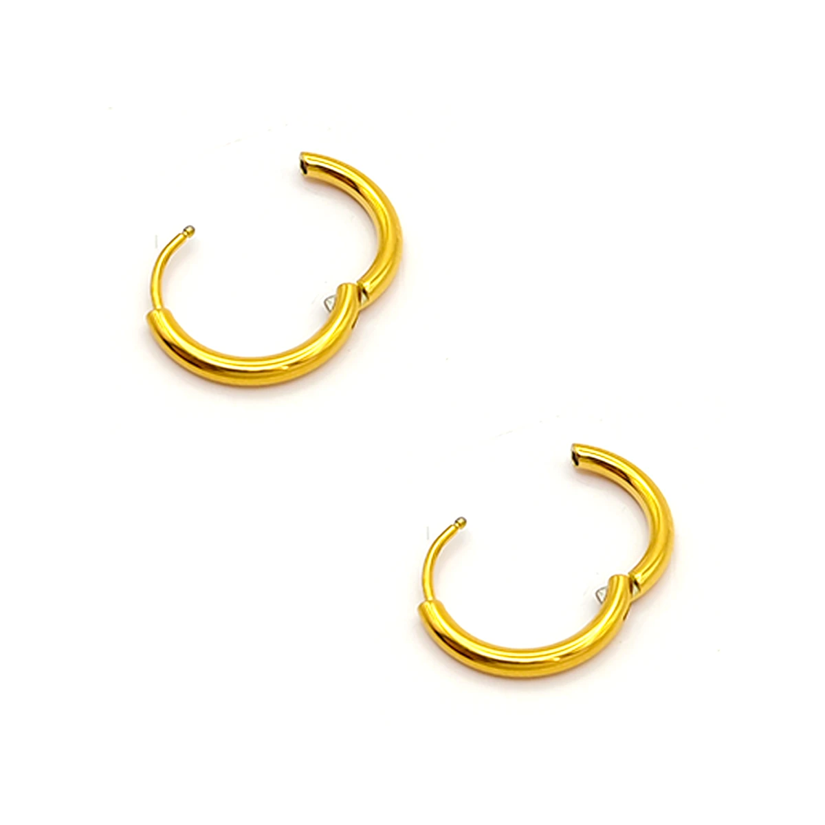 Aretes Acero Tipo Pendiente Huggies Aro Clásica 14 mm