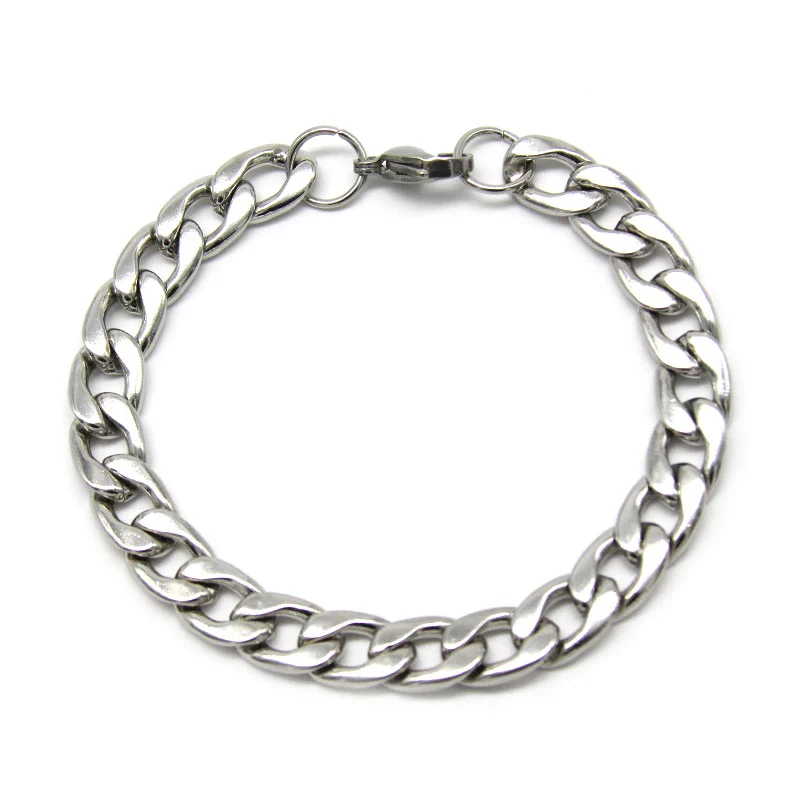 Pulsera Esclava Acero Inoxidable Hombre Eslabon Cubano