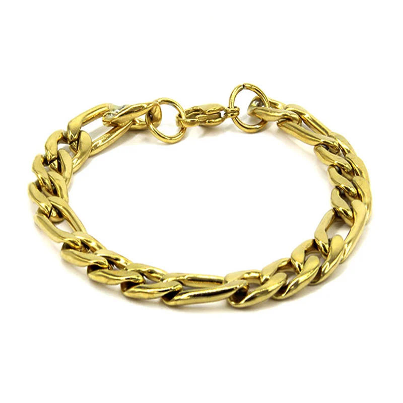 Pulsera Brazalete Acero Inox Dorado 3x1 Tradicional