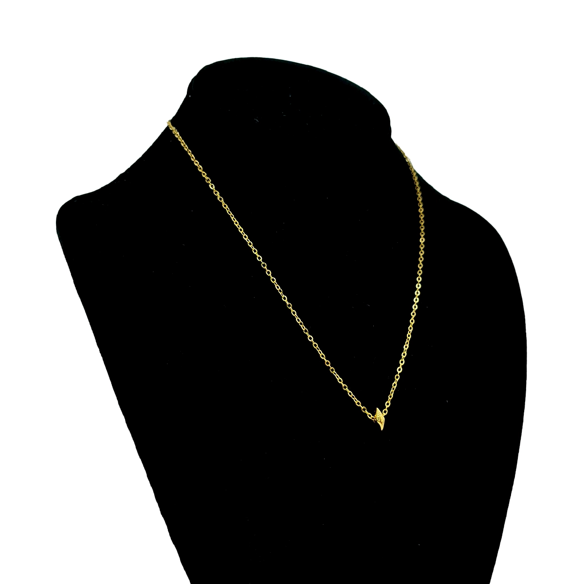 Collar Acero Dorado Mini Concha de Caracol Mar 8 mm