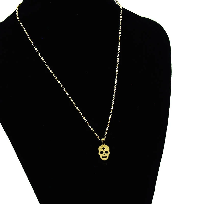 Set Joyeria Acero Inox Dorado Calavera Catrina Mexicana