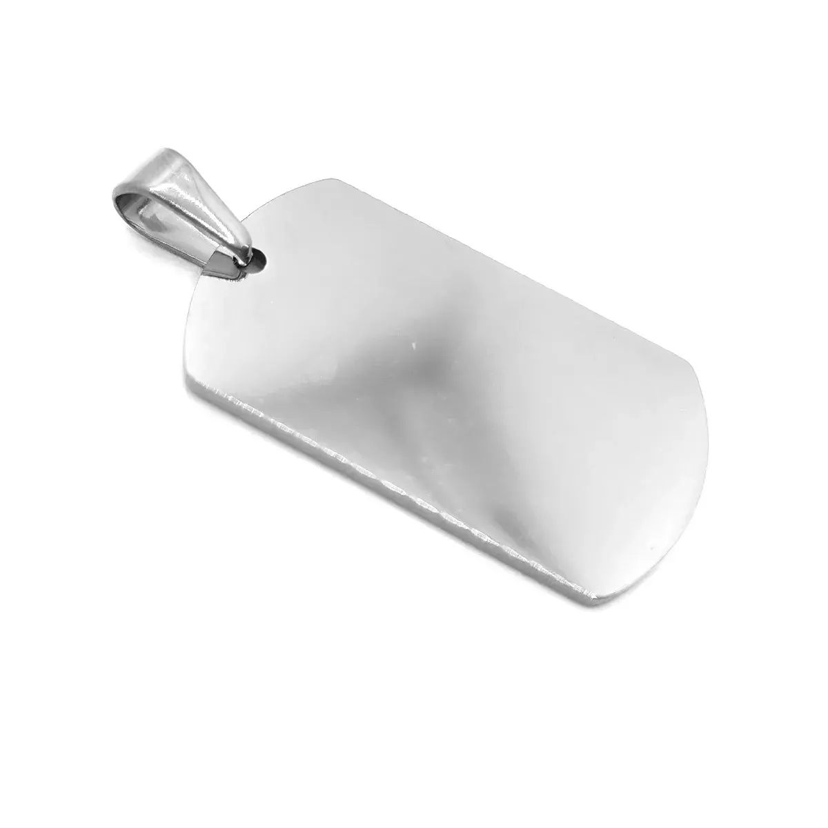 Dije Acero Inox Plateado Placa Para Grabado Laser 39mm