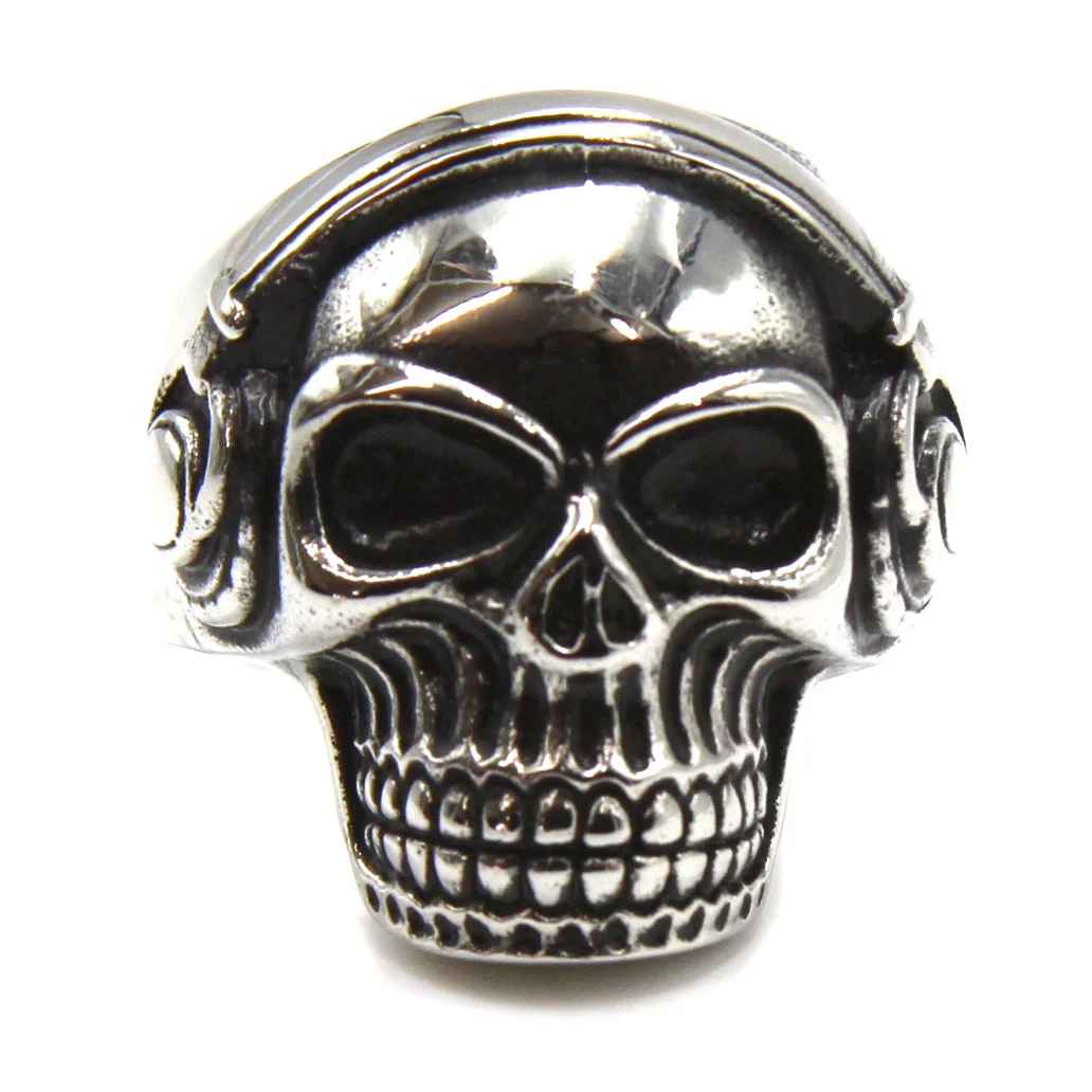Anillo de Acero Inoxidable Calavera Cool Audifonos