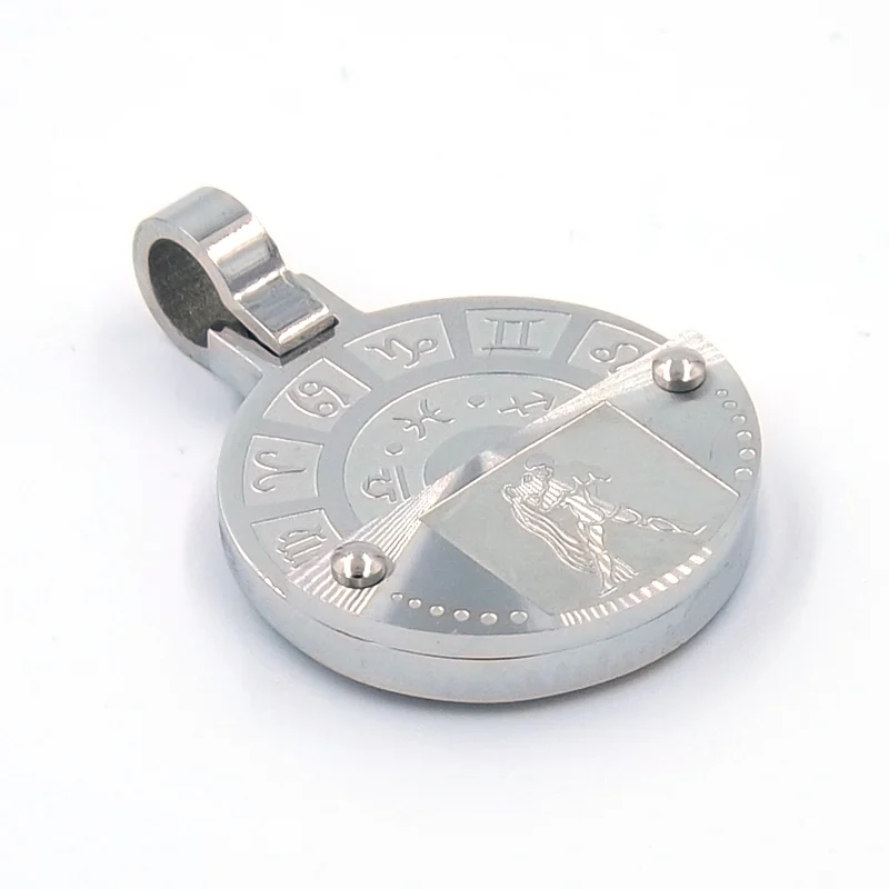 Dije de Acero Inoxidable Medalla Zodiaco Acuario