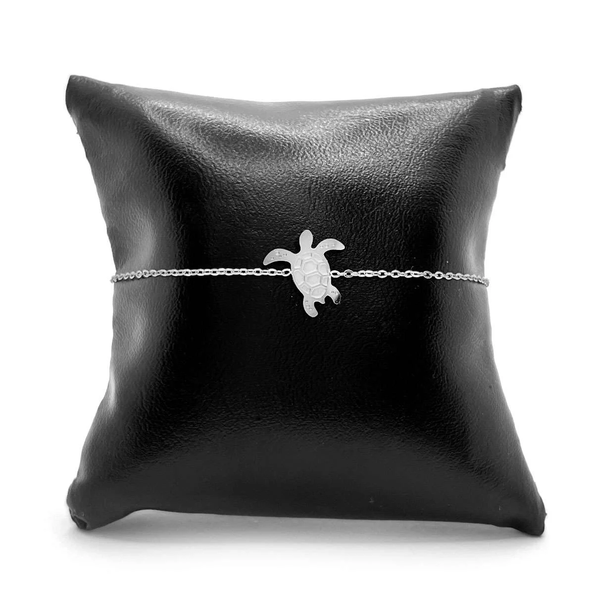 Pulsera Acero Plateado De Mujer Forma Tortuga Marina Mini