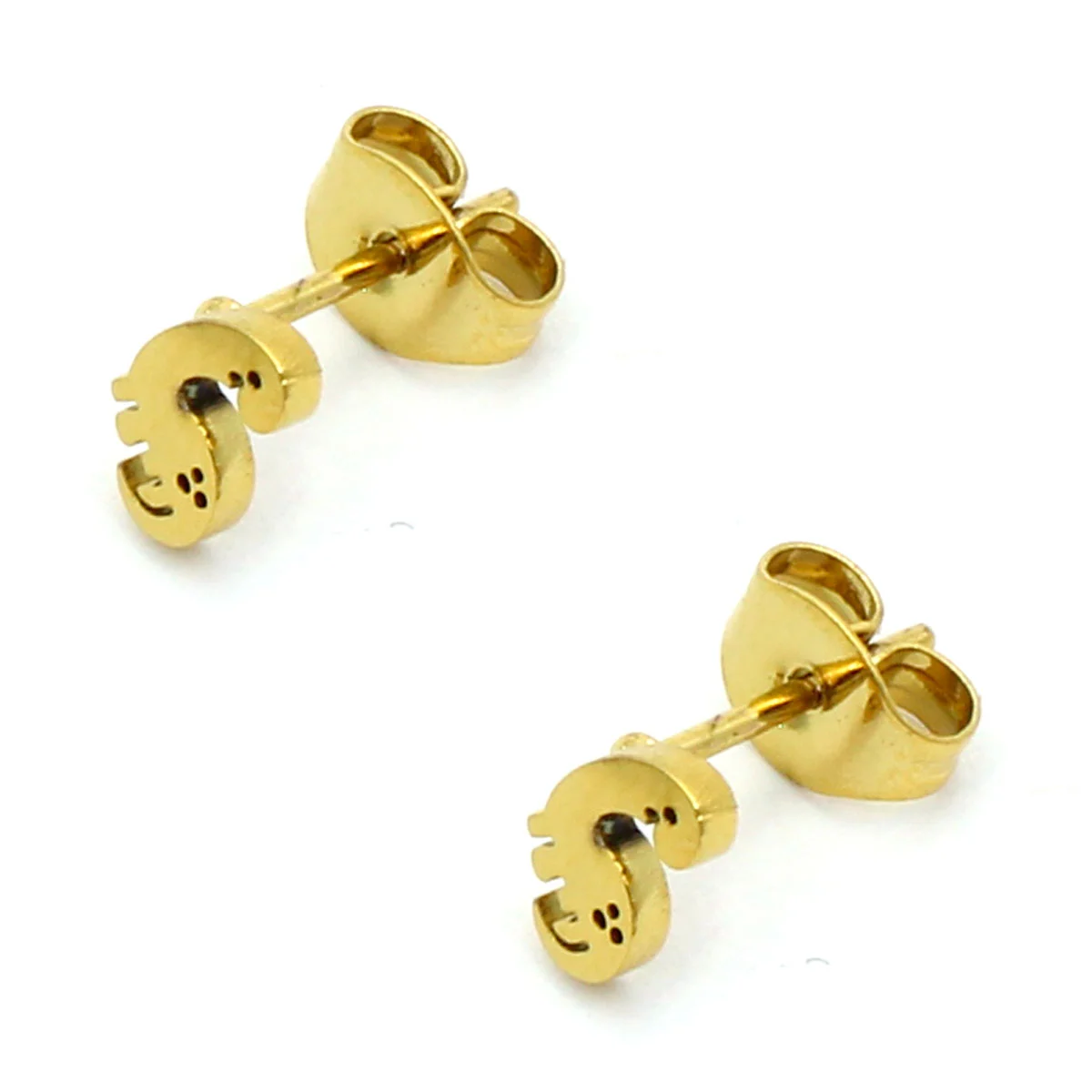Aretes Acero Inox Dorado Tipo Broquel Dinosaurios