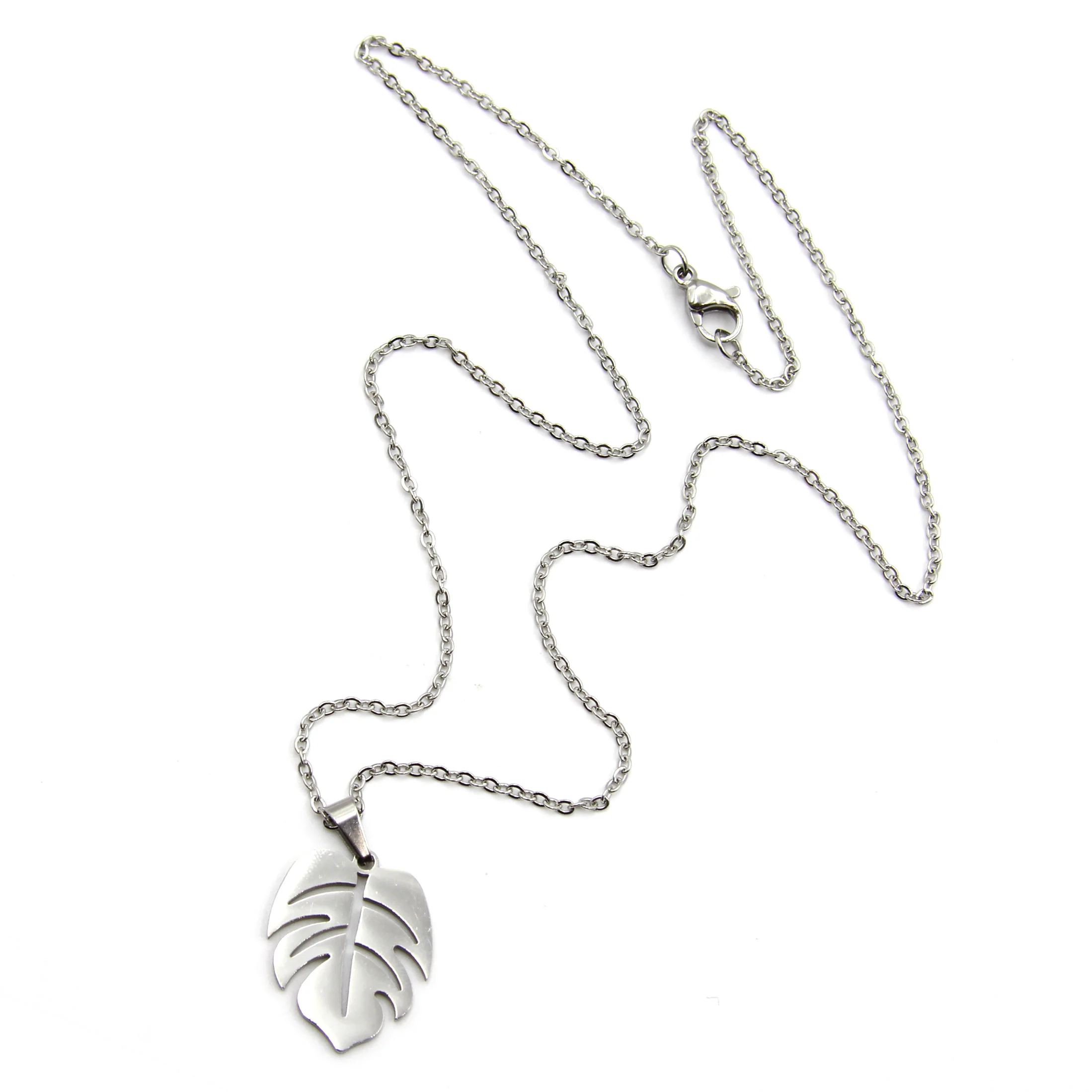 Set de Joyeria Plateado Cadena Aretes Dije Hoja Árbol
