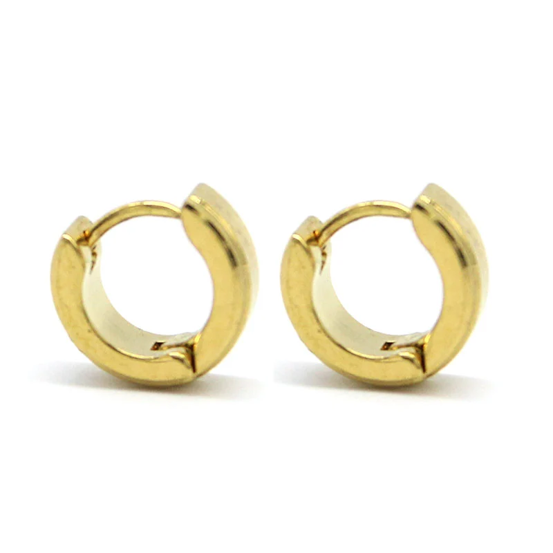 Aretes Tipo Arracada Niña Acero Dorado Cristal Claro