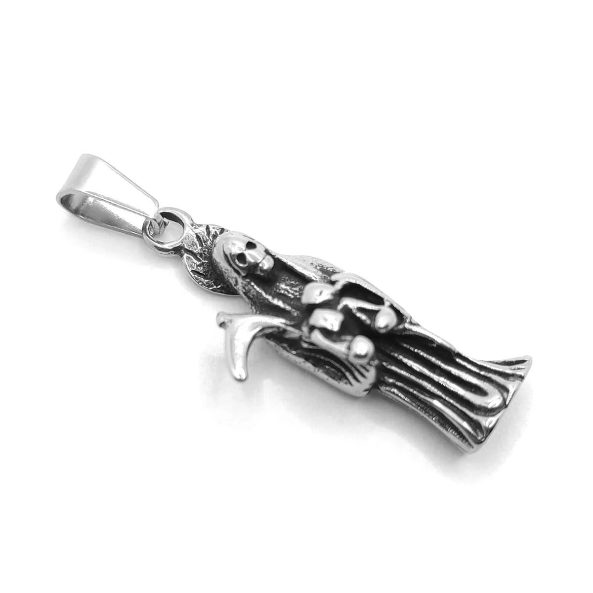 Dije Acero Inox Plateada Santa Muerte Religiosa