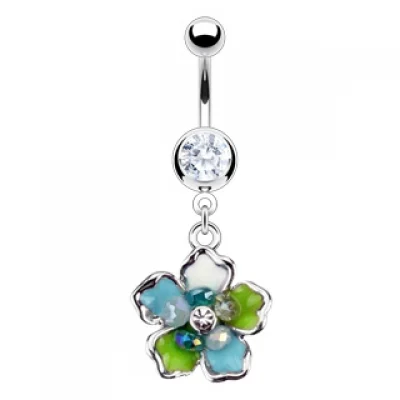 Piercing en el ombligo Diseño Flor Artesanal