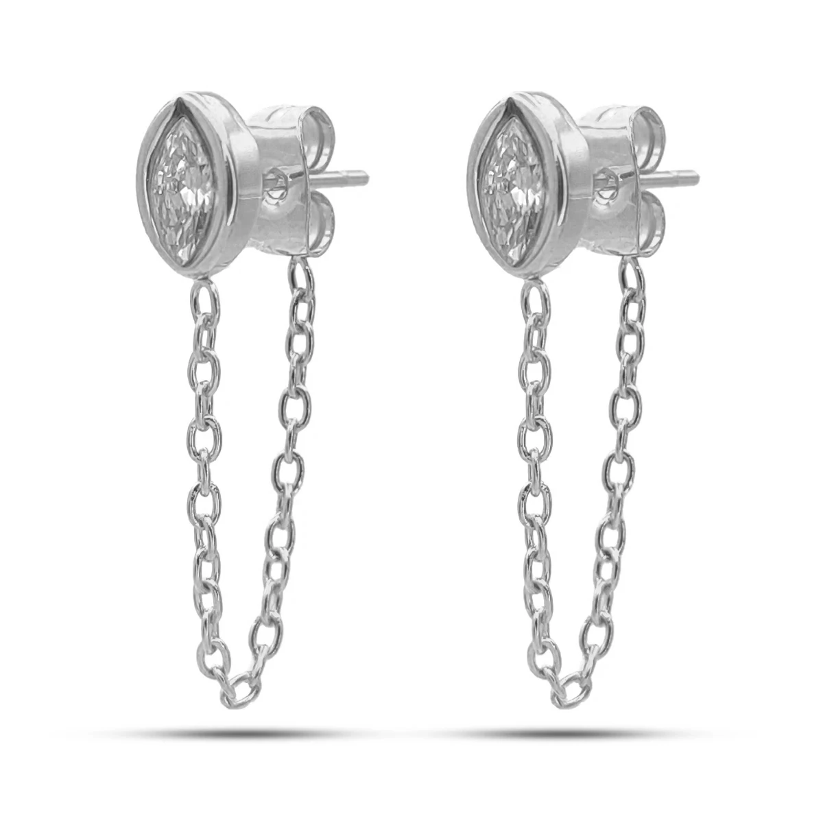 Aretes Acero Inox Broquel Cristal Marquesa Clara Cadena
