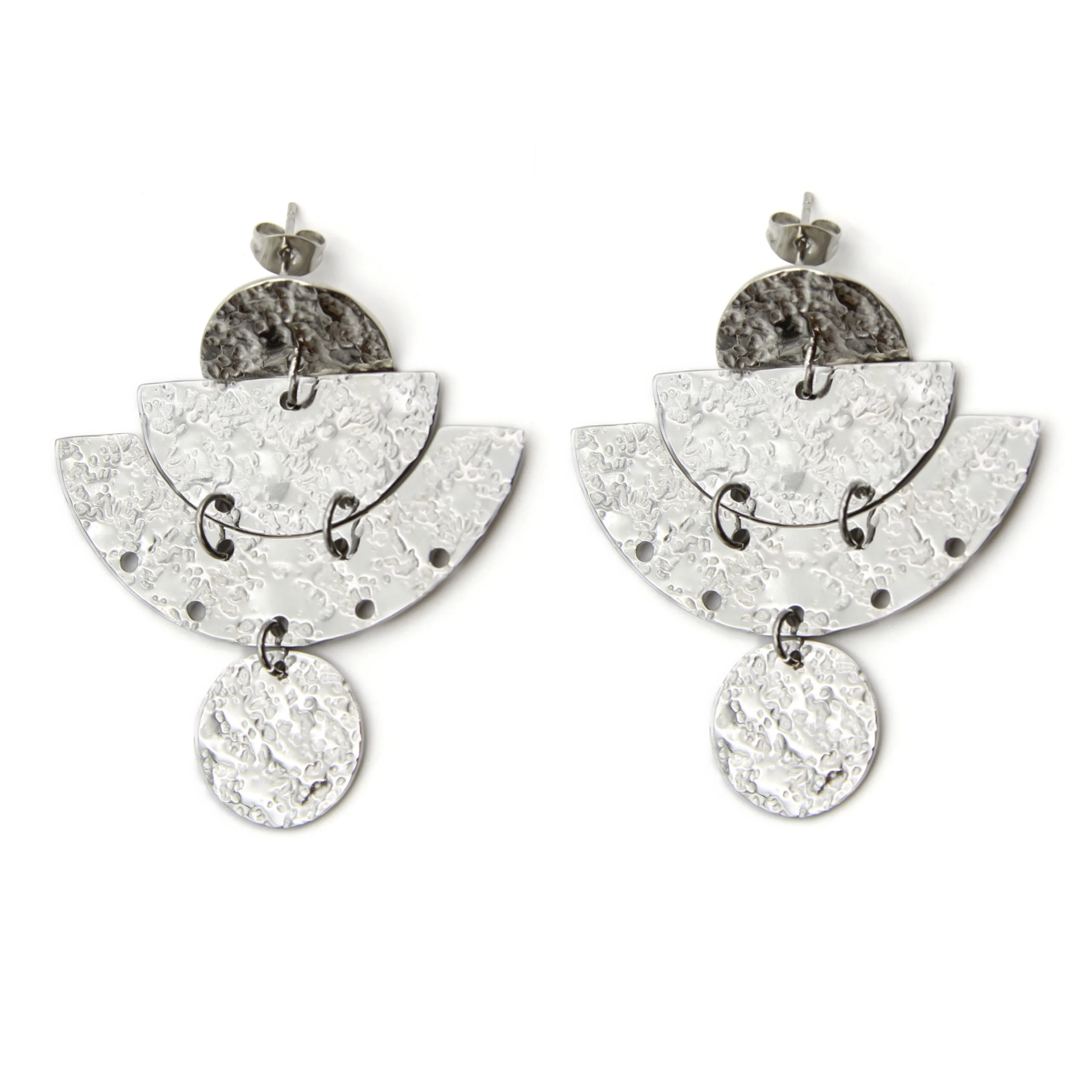 Aretes Acero Plateado Media Luna Egipcia Árabe