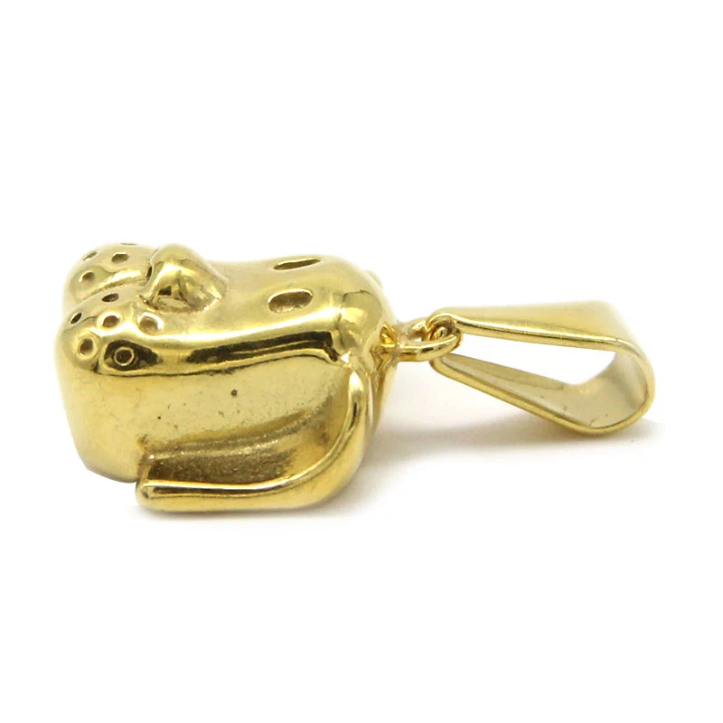 Dije Acero Inoxidable Dorado Mascota Carita de Perrito 3D
