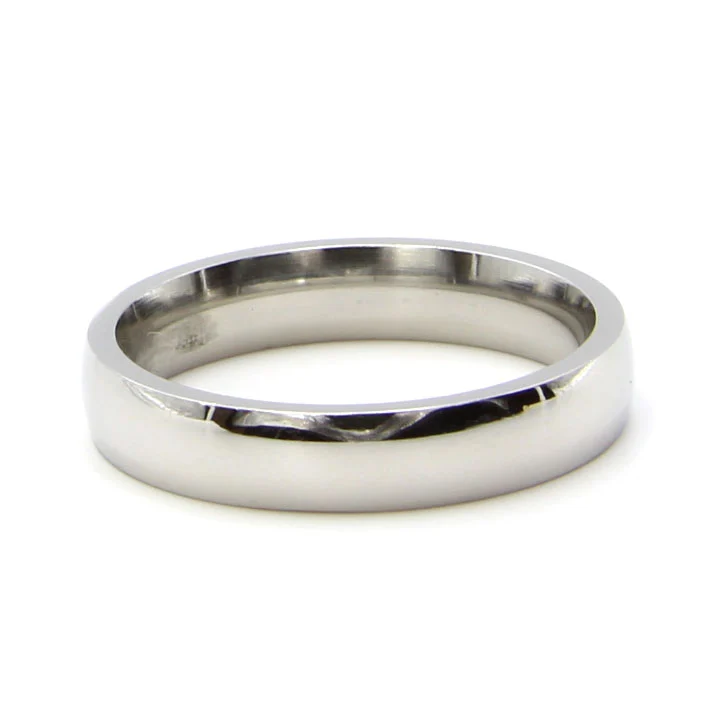 Anillo Acero Inoxidable Plateado Argolla Matrimonio 4 mm
