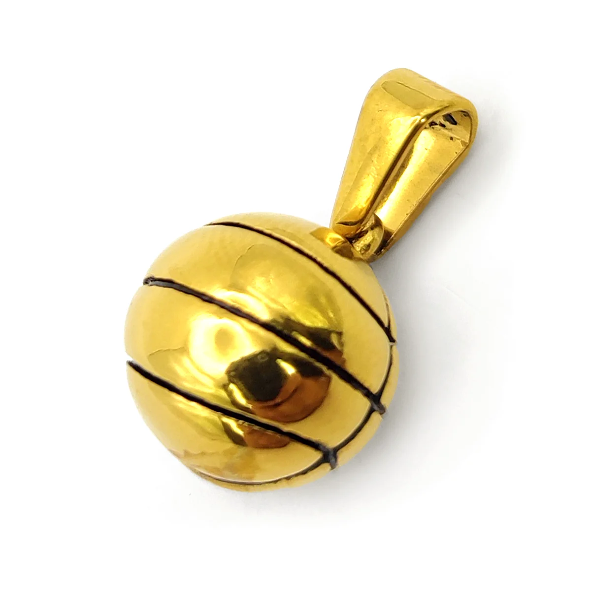 Dije Acero Dorado Basquetbol Baloncesto Balón Pelota Lisa