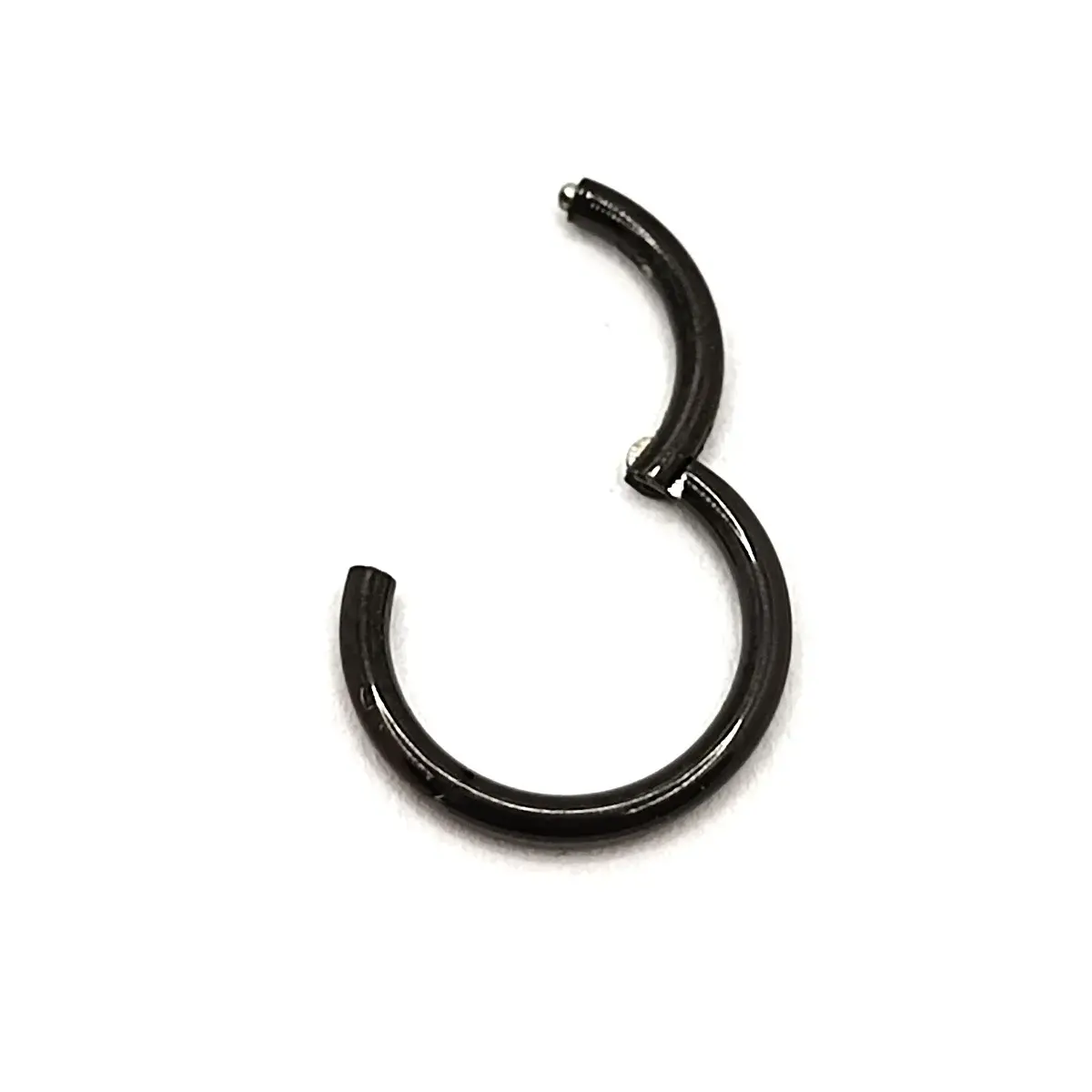 Arete Acero Inox Negro Tipo Piercing Aro Liso 8mm Clicker