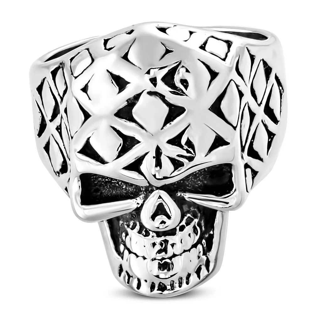 Anillo de Acero Diseño Calavera Monograma