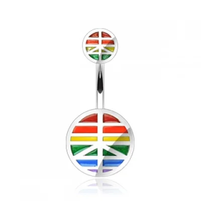 Piercing en el ombligo Diseño Amor y Paz Orgullo Gay