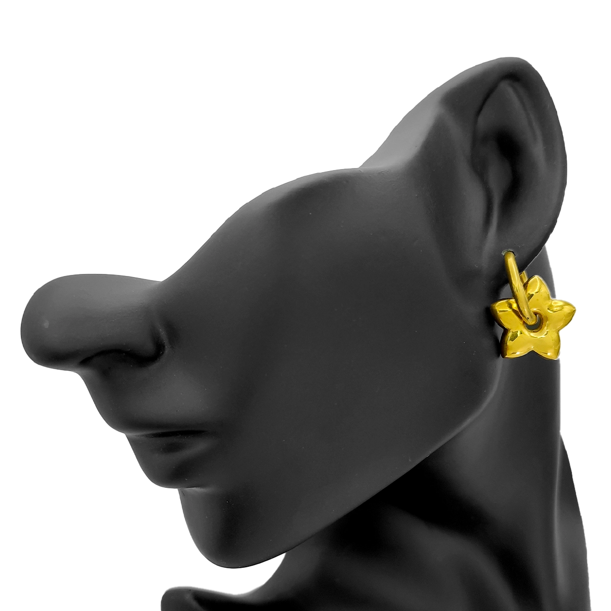 Aretes Acero Dorado Arracada Colgante Estrella Chunky