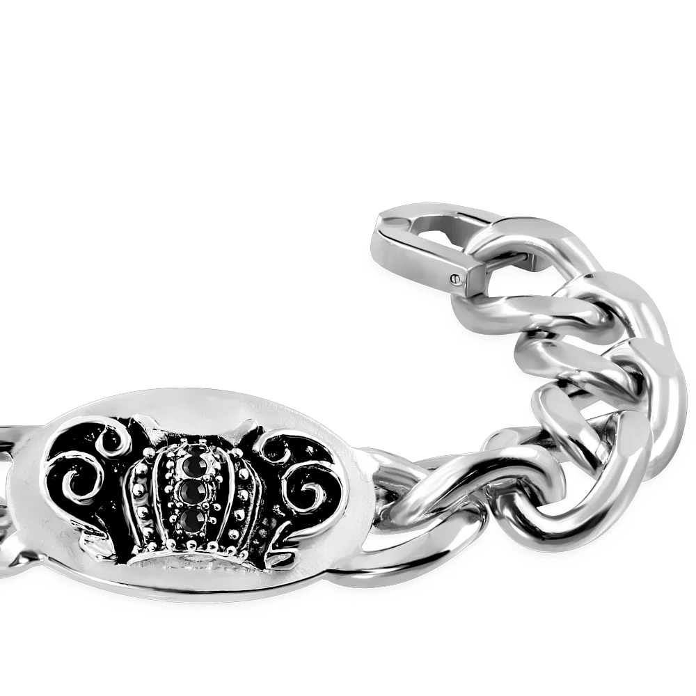 Pulsera Gruesa de Acero Tipo Esclava Chopper Royal Crown