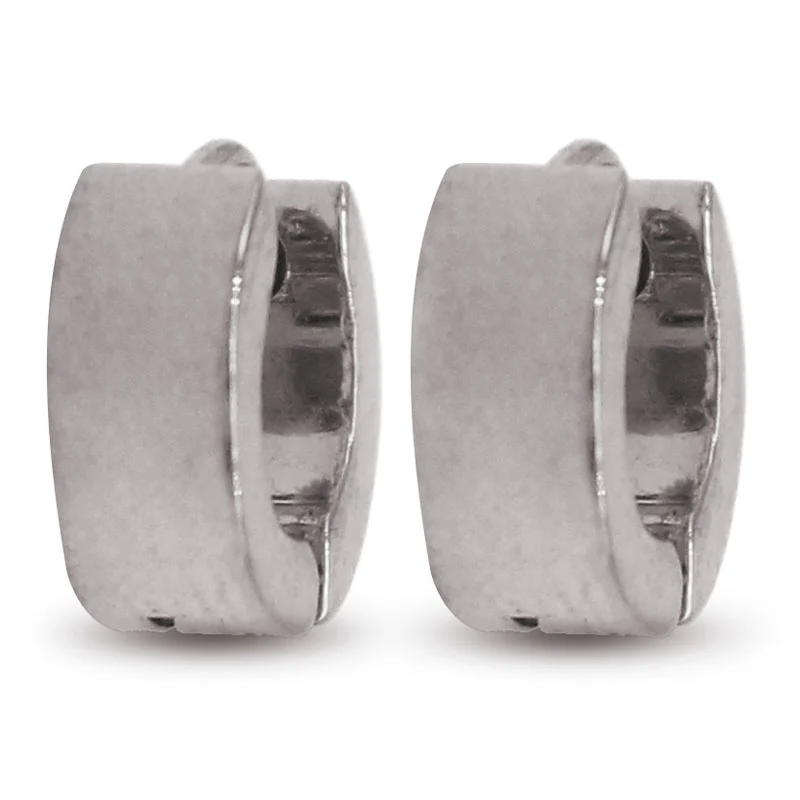 Aretes Tipo Arracada Lisa Niña Acero Inoxidable Plateado
