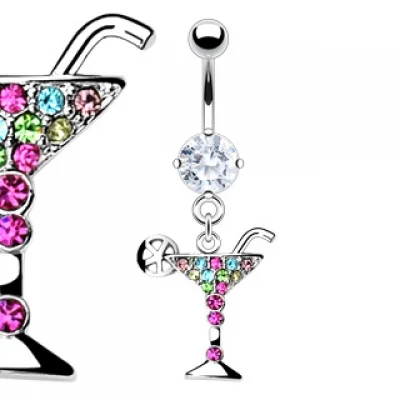 Piercing para el ombligo Diseño Copa Martini